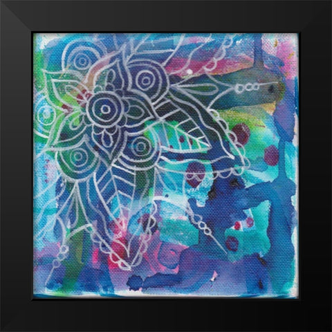 Tubular Flower 4 Black Modern Wood Framed Art Print by Varacek, Pam