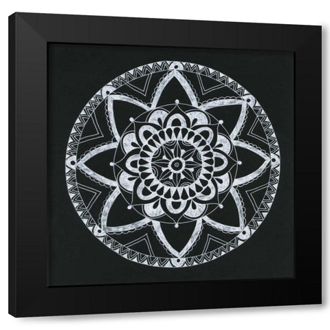 Ying Mandala Black Modern Wood Framed Art Print with Double Matting by Varacek, Pam