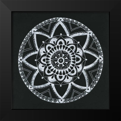 Ying Mandala Black Modern Wood Framed Art Print by Varacek, Pam