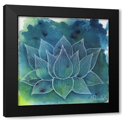 Emerging Lotus 1 Black Modern Wood Framed Art Print by Varacek, Pam