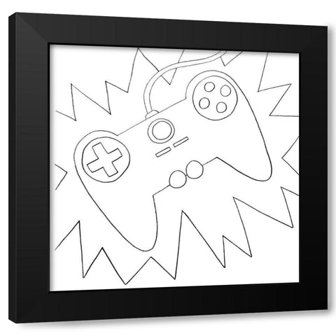 Gamer Black Modern Wood Framed Art Print by Varacek, Pam