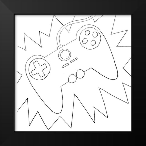 Gamer Black Modern Wood Framed Art Print by Varacek, Pam