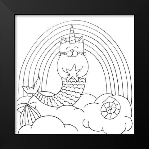 Mercat Black Modern Wood Framed Art Print by Varacek, Pam