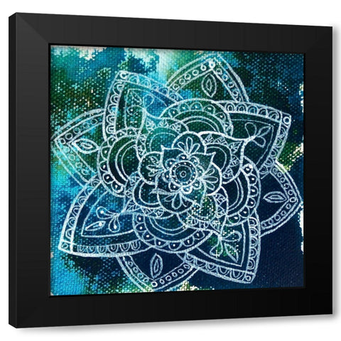 Mandala Mini 1 Black Modern Wood Framed Art Print with Double Matting by Varacek, Pam