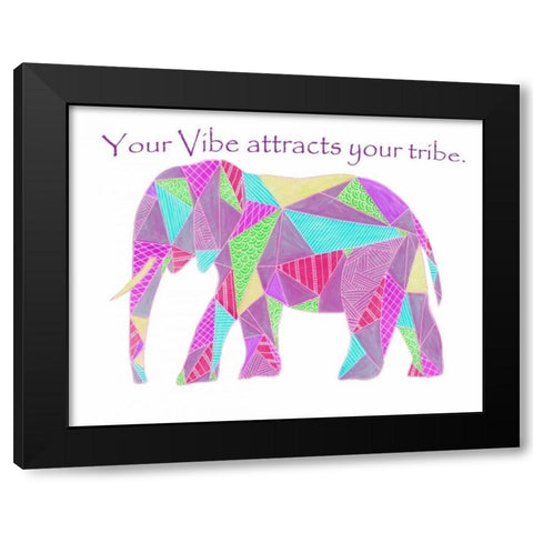 Colorpoly Elly Vibe Black Modern Wood Framed Art Print by Varacek, Pam