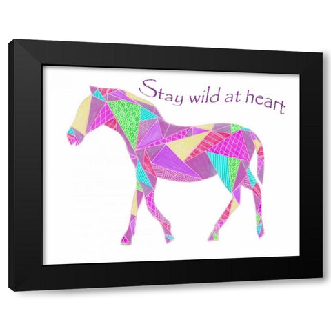 Colorpoly Horsia Stay Wild Black Modern Wood Framed Art Print by Varacek, Pam