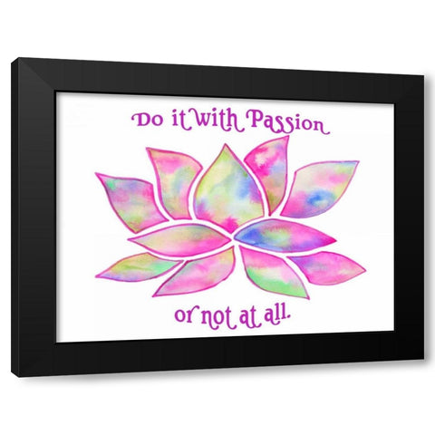 Tie Dye Lotus Passion Black Modern Wood Framed Art Print by Varacek, Pam