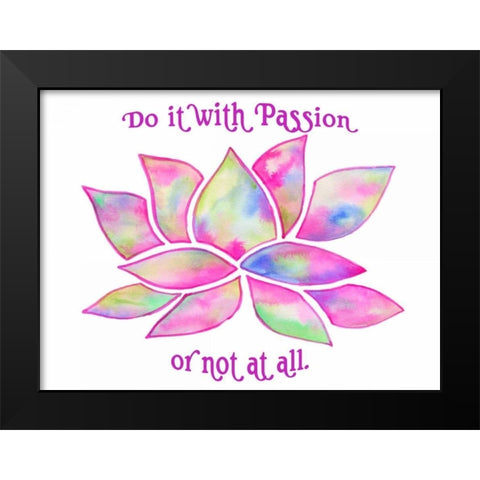 Tie Dye Lotus Passion Black Modern Wood Framed Art Print by Varacek, Pam