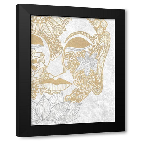 Buddha Bling Black Modern Wood Framed Art Print by Varacek, Pam