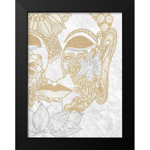 Buddha Bling Black Modern Wood Framed Art Print by Varacek, Pam
