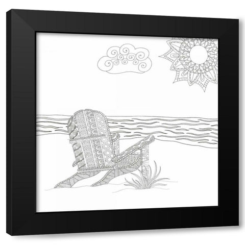 Summer Seat 2 Black Modern Wood Framed Art Print with Double Matting by Varacek, Pam