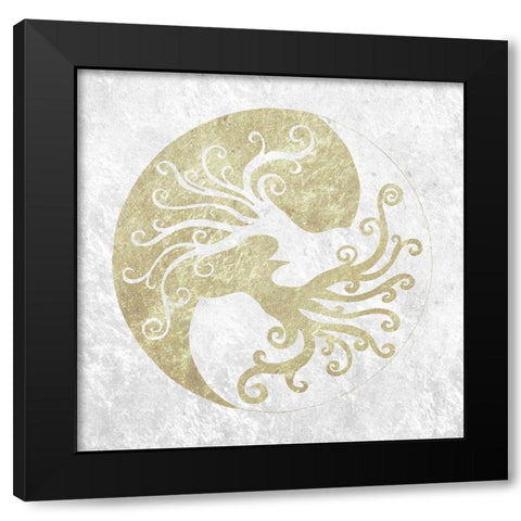2 Trees Black Modern Wood Framed Art Print with Double Matting by Varacek, Pam