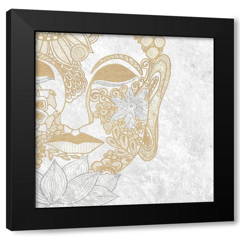 Buddha Bling Square Black Modern Wood Framed Art Print by Varacek, Pam