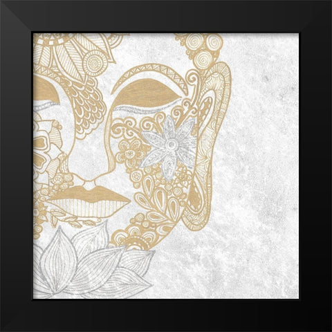 Buddha Bling Square Black Modern Wood Framed Art Print by Varacek, Pam