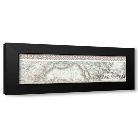 Paris Collage Global Panel Black Modern Wood Framed Art Print with Double Matting by Allen, Candace