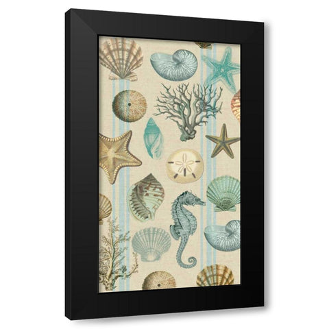 Beach Comber Cream Black Modern Wood Framed Art Print by Lula Bijoux and Company