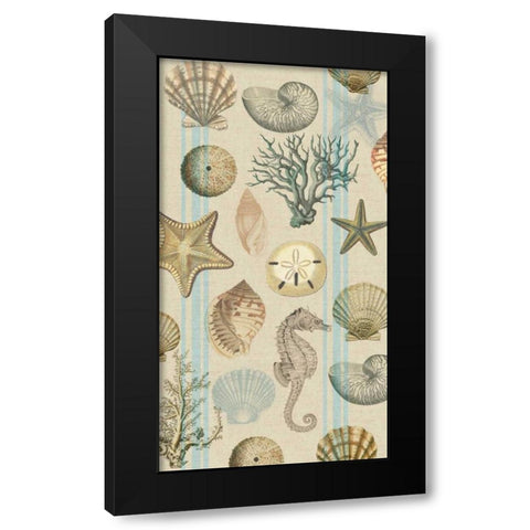 Beach Comber Main Black Modern Wood Framed Art Print by Lula Bijoux and Company