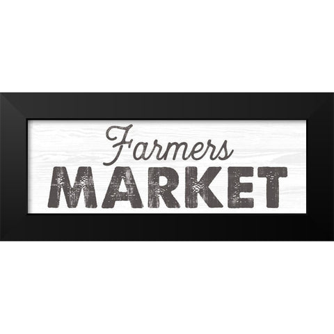 Farmers Market Black Modern Wood Framed Art Print by Lula Bijoux And Company