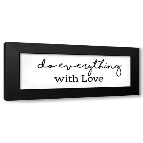With Love Black Modern Wood Framed Art Print with Double Matting by Lula Bijoux And Company