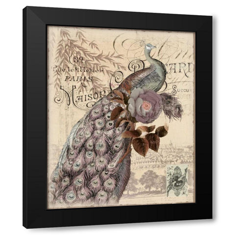 New Peacocks 2 Black Modern Wood Framed Art Print with Double Matting by Allen, Candace