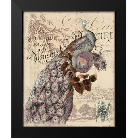 New Peacocks 2 Black Modern Wood Framed Art Print by Allen, Candace