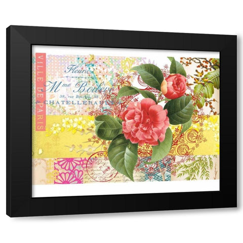 Boho Patchwork 2 Black Modern Wood Framed Art Print with Double Matting by Lula Bijoux and Company