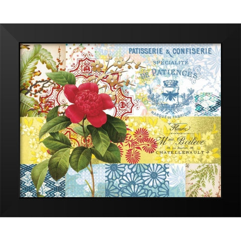 Boho Patchwork Black Modern Wood Framed Art Print by Allen, Candace