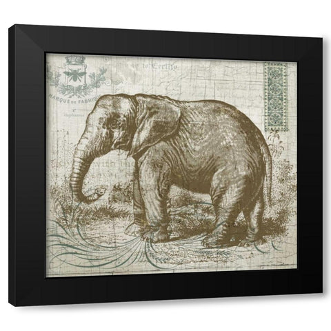 Elegant Safari Elephant 1 Black Modern Wood Framed Art Print with Double Matting by Allen, Candace