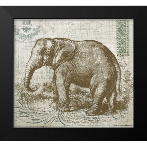 Elegant Safari Elephant 1 Black Modern Wood Framed Art Print by Allen, Candace
