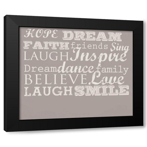 Taupe Inspire 1 LulaB Black Modern Wood Framed Art Print with Double Matting by Allen, Candace