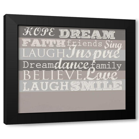 Taupe Inspire 2 LulaB Black Modern Wood Framed Art Print by Allen, Candace