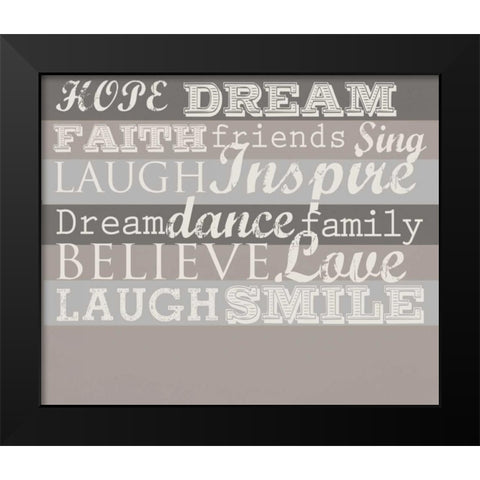 Taupe Inspire 2 LulaB Black Modern Wood Framed Art Print by Allen, Candace
