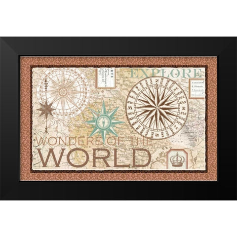 Wonders of the world Main ART Black Modern Wood Framed Art Print by Allen, Candace