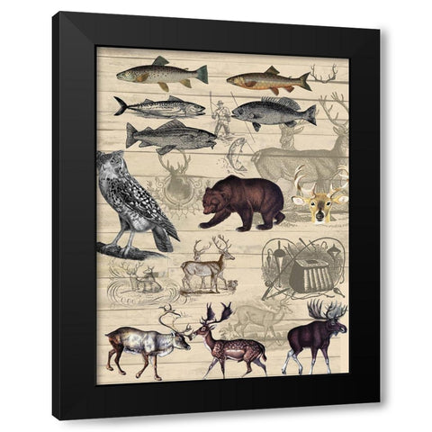 Ldoge Elements Black Modern Wood Framed Art Print with Double Matting by Allen, Candace