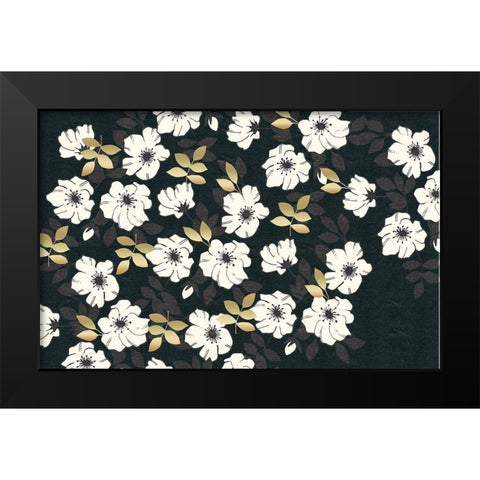1613 Flora Noir Floral Repeat Black Modern Wood Framed Art Print by Allen, Candace