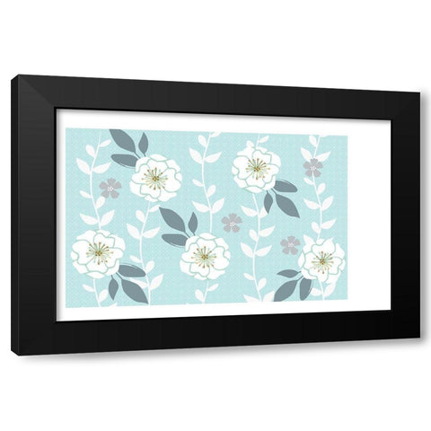 Folksy Floral Black Modern Wood Framed Art Print with Double Matting by Allen, Candace