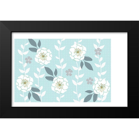Folksy Floral Black Modern Wood Framed Art Print by Allen, Candace