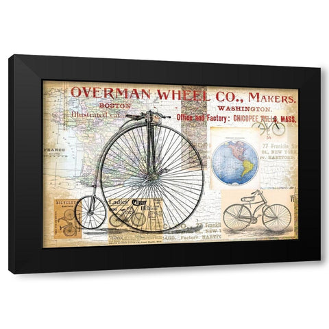 Bike Ride 3 Black Modern Wood Framed Art Print with Double Matting by Lula Bijoux and Company