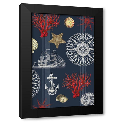 Nautical Main Navy Black Modern Wood Framed Art Print with Double Matting by Allen, Candace