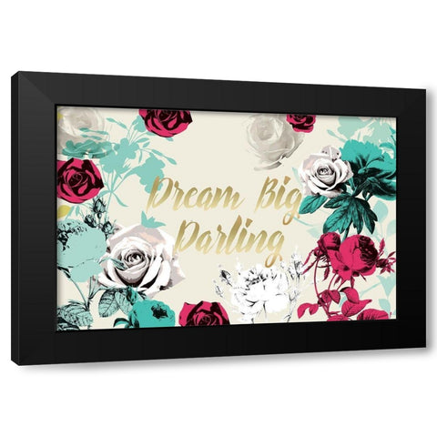 Hello Beautiful Bright Roses IVORY Black Modern Wood Framed Art Print with Double Matting by Allen, Candace