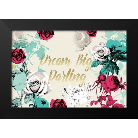Hello Beautiful Bright Roses IVORY Black Modern Wood Framed Art Print by Allen, Candace