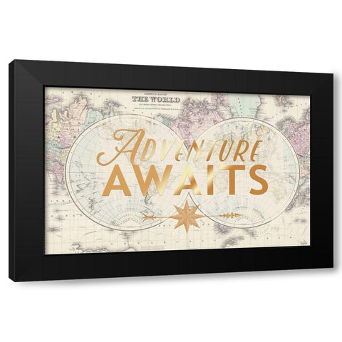 Adventure Floral Excursion Black Modern Wood Framed Art Print with Double Matting by Allen, Candace