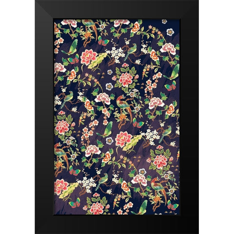 Kimono Quilt Black Modern Wood Framed Art Print by Allen, Candace