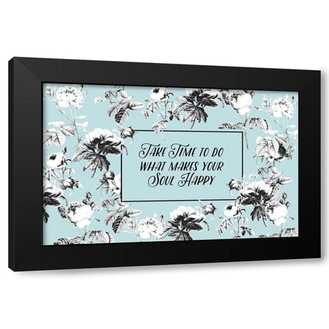 Happy Soul Blue Black Modern Wood Framed Art Print by Allen, Candace