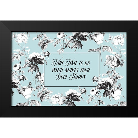 Happy Soul Blue Black Modern Wood Framed Art Print by Allen, Candace