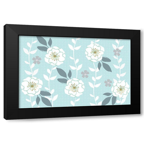Folksy Floral Light Black Modern Wood Framed Art Print with Double Matting by Allen, Candace