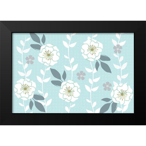 Folksy Floral Light Black Modern Wood Framed Art Print by Allen, Candace
