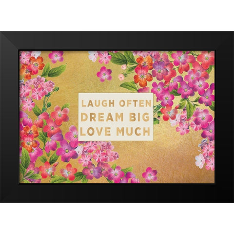 Pretty Floral on Gold Black Modern Wood Framed Art Print by Allen, Candace