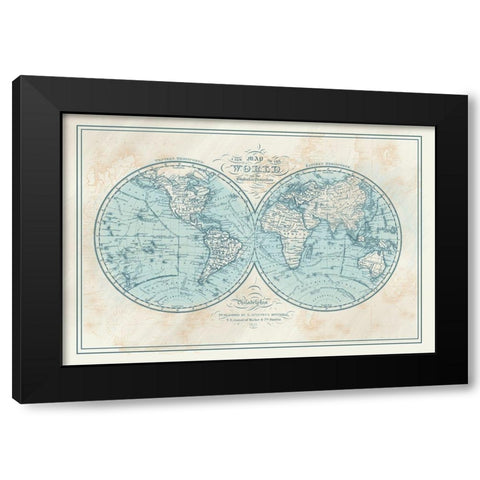 Vintage Maps 1 Black Modern Wood Framed Art Print with Double Matting by Allen, Candace