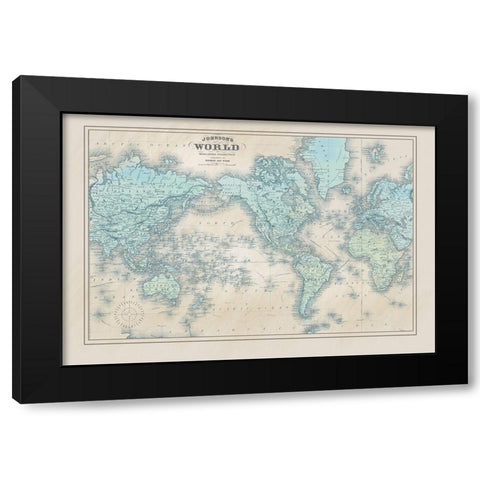 Vintage Maps 2 Black Modern Wood Framed Art Print by Allen, Candace